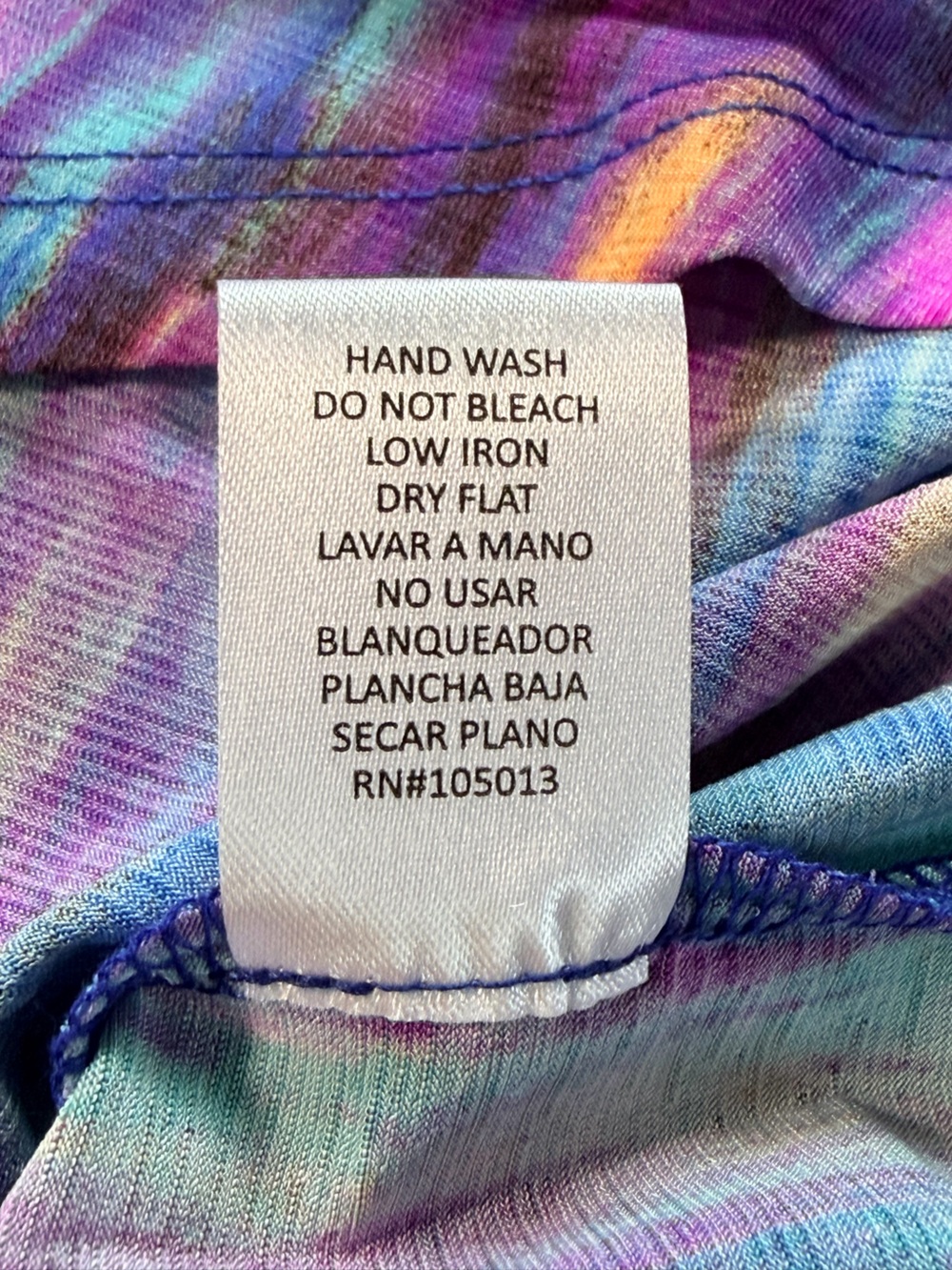 Dear Scarlett Multicolor Brushstroke Tunic in Purple, Blue, Pink - Picture 11 of 11